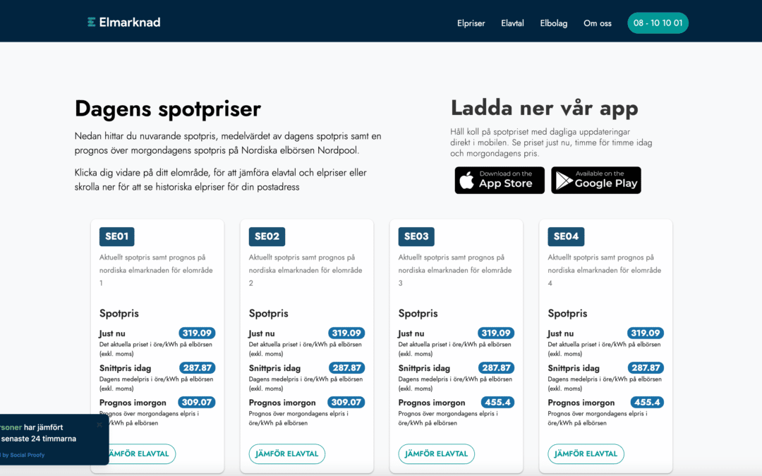 Elmarknad.se lanserar mobil app för spotpriser